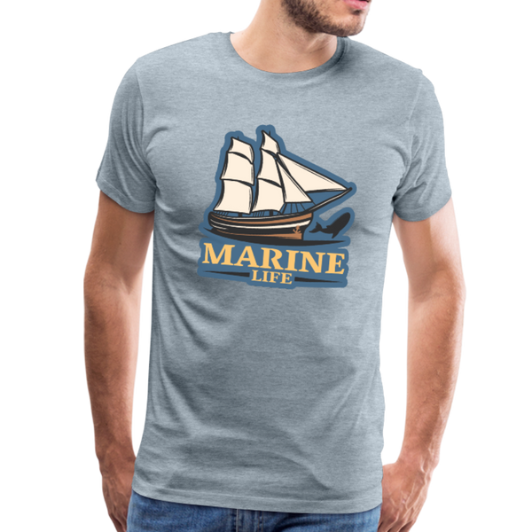 Marine Life - Sailing Boat - Premium T-Shirt - heather ice blue