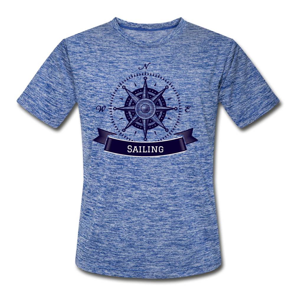 Compass/Sailing - Moisture Wicking T-Shirt - heather blue