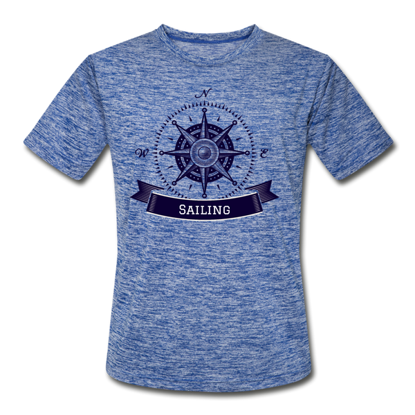 Compass/Sailing - Moisture Wicking T-Shirt - heather blue