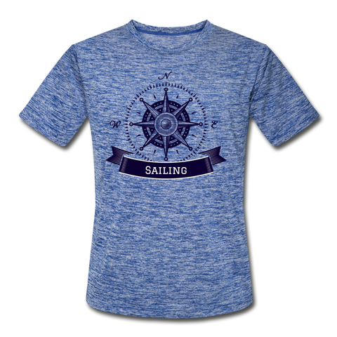 Compass/Sailing - Moisture Wicking T-Shirt - heather blue