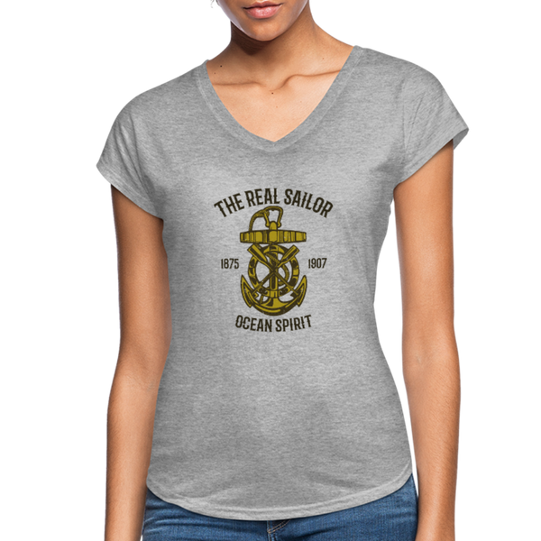 Women's Tri-Blend V-Neck T-Shirt - heather gray