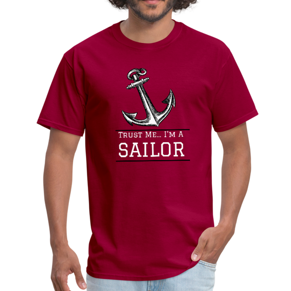 Nautical/Anchor/Sailor - Workwear T-Shirt - dark red