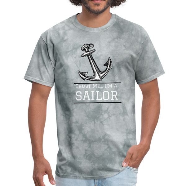 Nautical/Anchor/Sailor - Workwear T-Shirt - grey tie dye