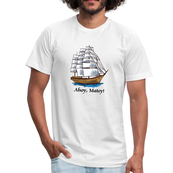 Ahoy, Matey!  Sailing Ship Jersey Bella T-Shirt - white