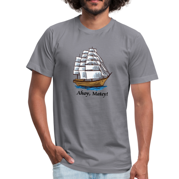 Ahoy, Matey!  Sailing Ship Jersey Bella T-Shirt - slate