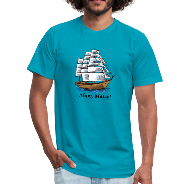 Ahoy, Matey!  Sailing Ship Jersey Bella T-Shirt - turquoise