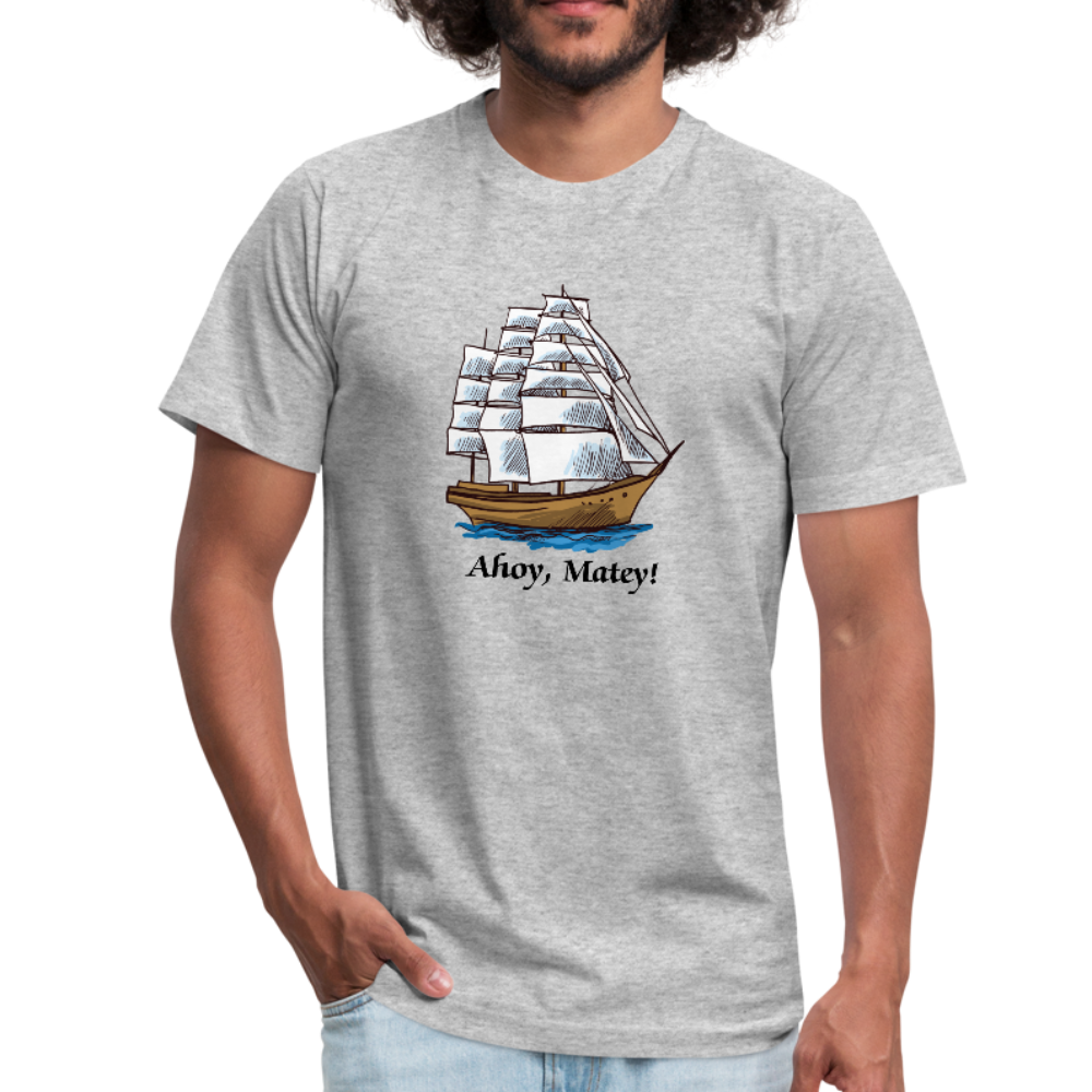 Ahoy, Matey!  Sailing Ship Jersey Bella T-Shirt - heather gray