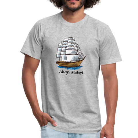 Ahoy, Matey!  Sailing Ship Jersey Bella T-Shirt - heather gray