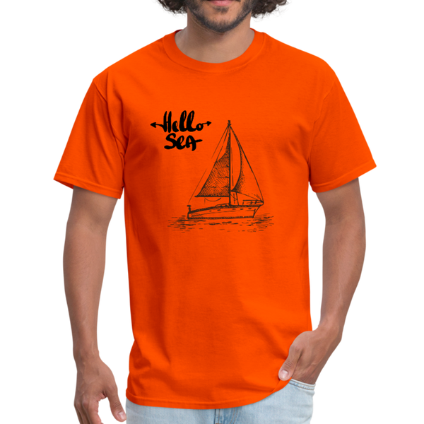 Hello Sea/Sail Boat Workwear T-Shirt - orange