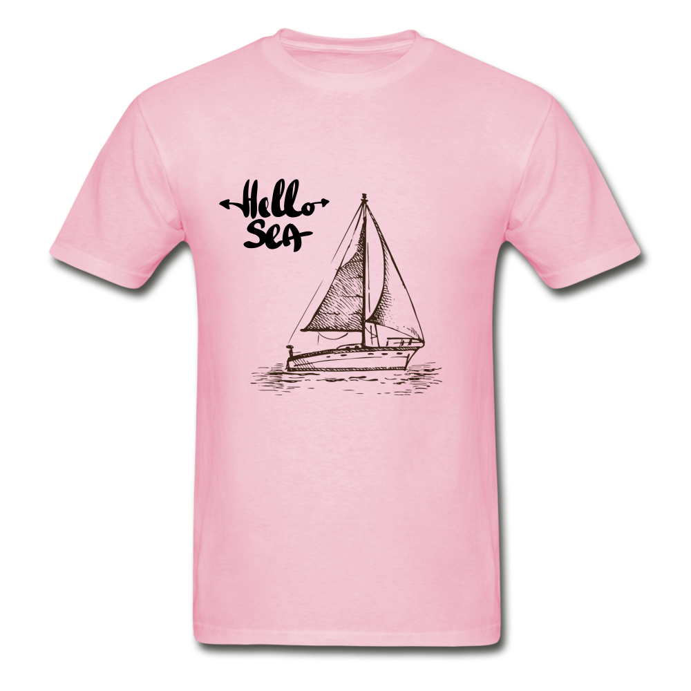 Hello Sea/Sail Boat Gildan Ultra Cotton T-Shirt - light pink