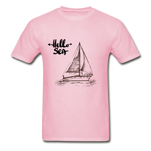 Hello Sea/Sail Boat Gildan Ultra Cotton T-Shirt - light pink