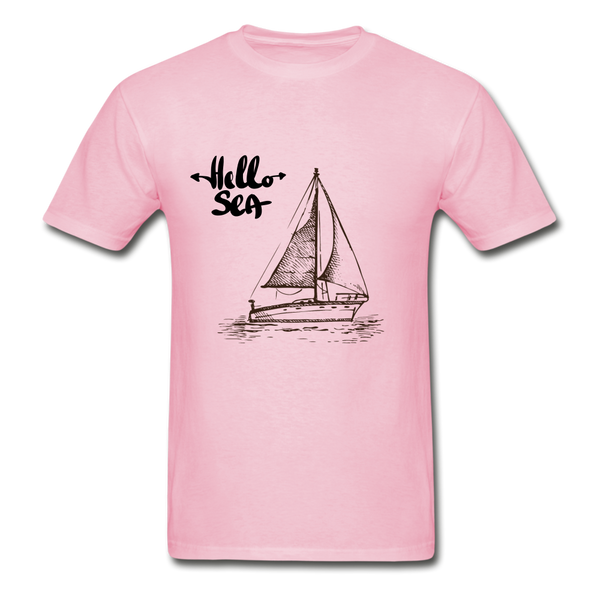 Hello Sea/Sail Boat Gildan Ultra Cotton T-Shirt - light pink