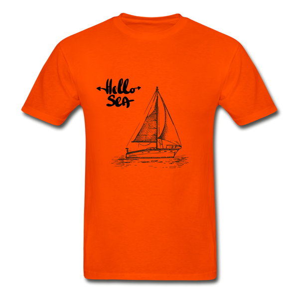 Hello Sea / Sail Boat Hanes Tagless T-Shirt - orange