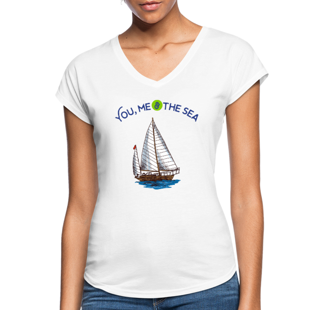 Womens Mega Yacht Boating With Friends Yacht V-Neck T-Shirt