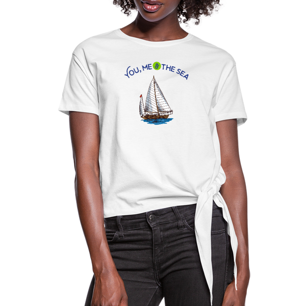 You, Me & The Sea Knotted T-Shirt - white