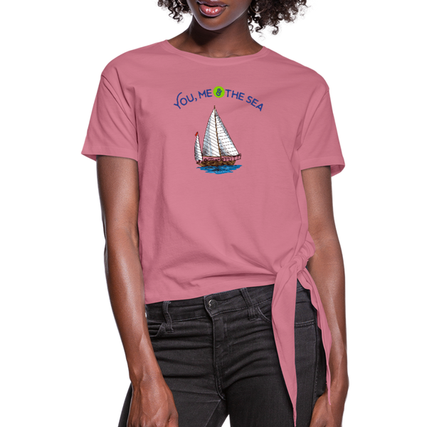 You, Me & The Sea Knotted T-Shirt - mauve