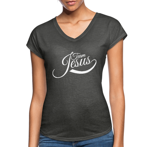 Women's Tri-Blend V-Neck T-Shirt - deep heather