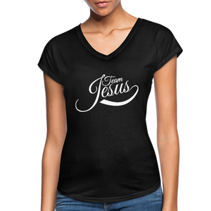 Women's Tri-Blend V-Neck T-Shirt - black