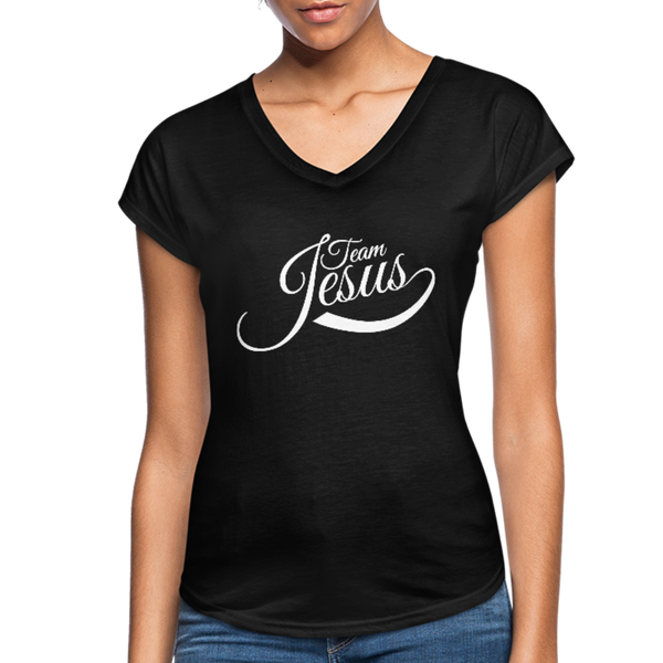 Women's Tri-Blend V-Neck T-Shirt - black