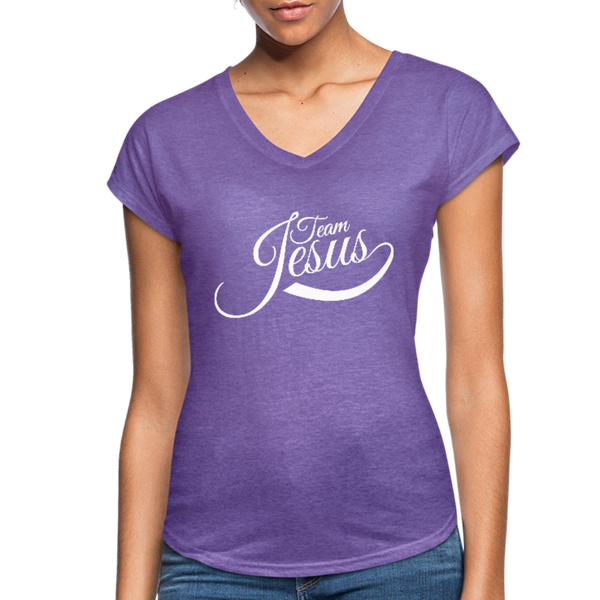 Women's Tri-Blend V-Neck T-Shirt - purple heather