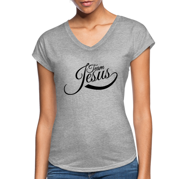 Women's Tri-Blend V-Neck T-Shirt - heather gray