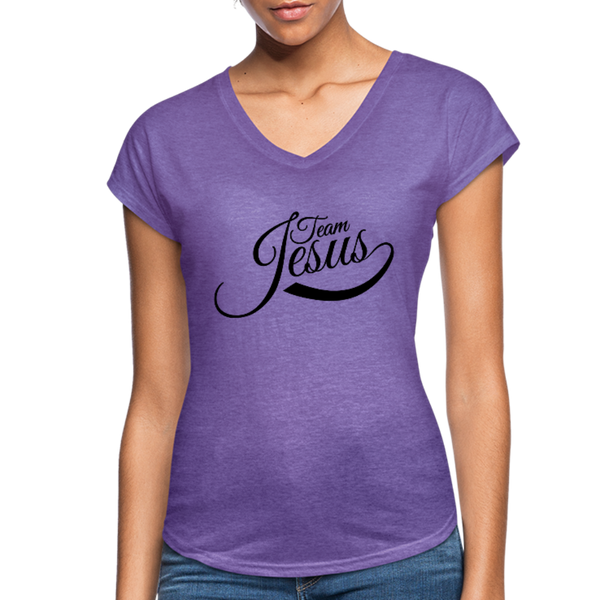 Women's Tri-Blend V-Neck T-Shirt - purple heather