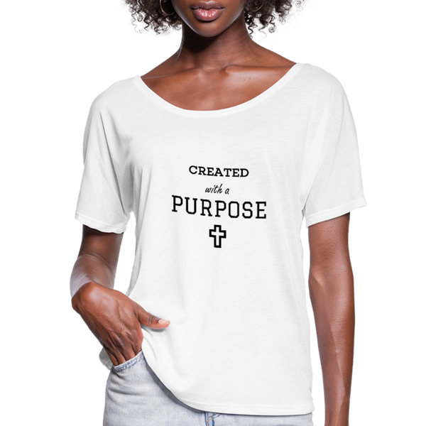 Created With A Purpose Flowy T-Shirt - white