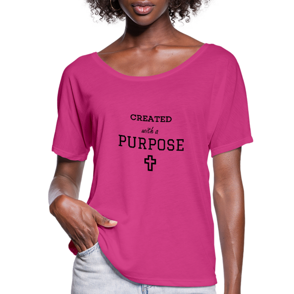 Created With A Purpose Flowy T-Shirt - dark pink