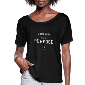 Created With A Purpose Flowy T-Shirt - black