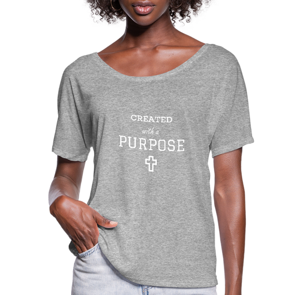 Created With A Purpose Flowy T-Shirt - heather gray