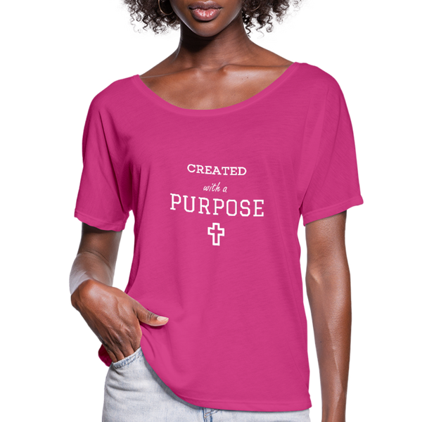 Created With A Purpose Flowy T-Shirt - dark pink