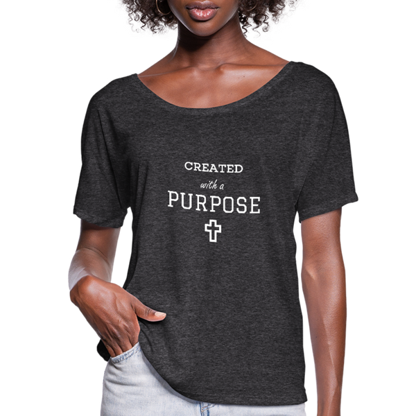 Created With A Purpose Flowy T-Shirt - charcoal gray