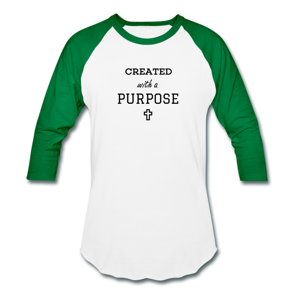 Created With A Purpose Sportwear T-Shirt - white/kelly green