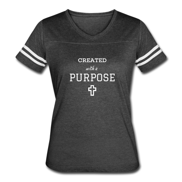 Created With A Purpose Vintage Sport T-Shirt - vintage smoke/white