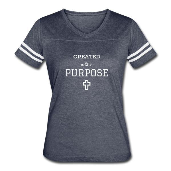 Created With A Purpose Vintage Sport T-Shirt - vintage navy/white