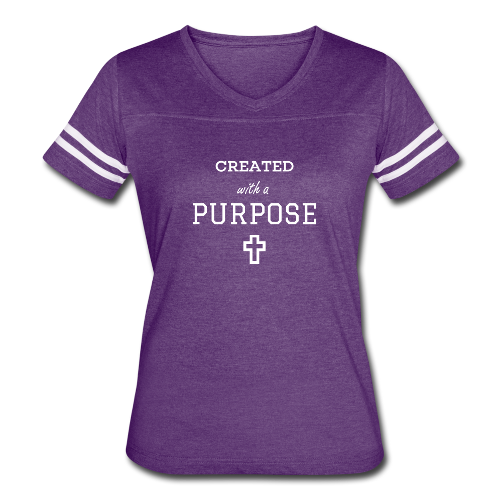 Created With A Purpose Vintage Sport T-Shirt - vintage purple/white