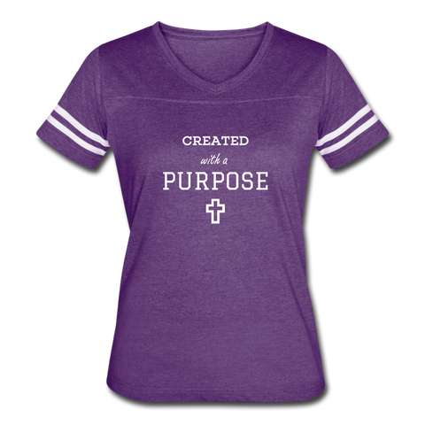 Created With A Purpose Vintage Sport T-Shirt - vintage purple/white