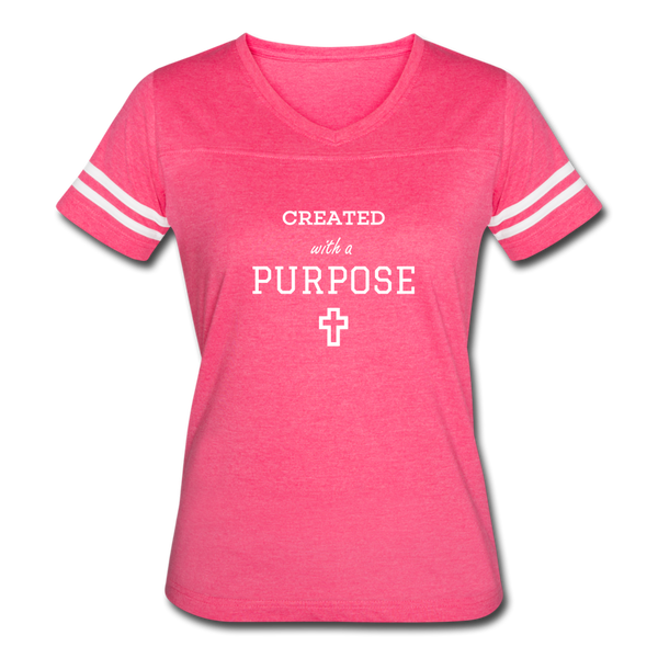 Created With A Purpose Vintage Sport T-Shirt - vintage pink/white