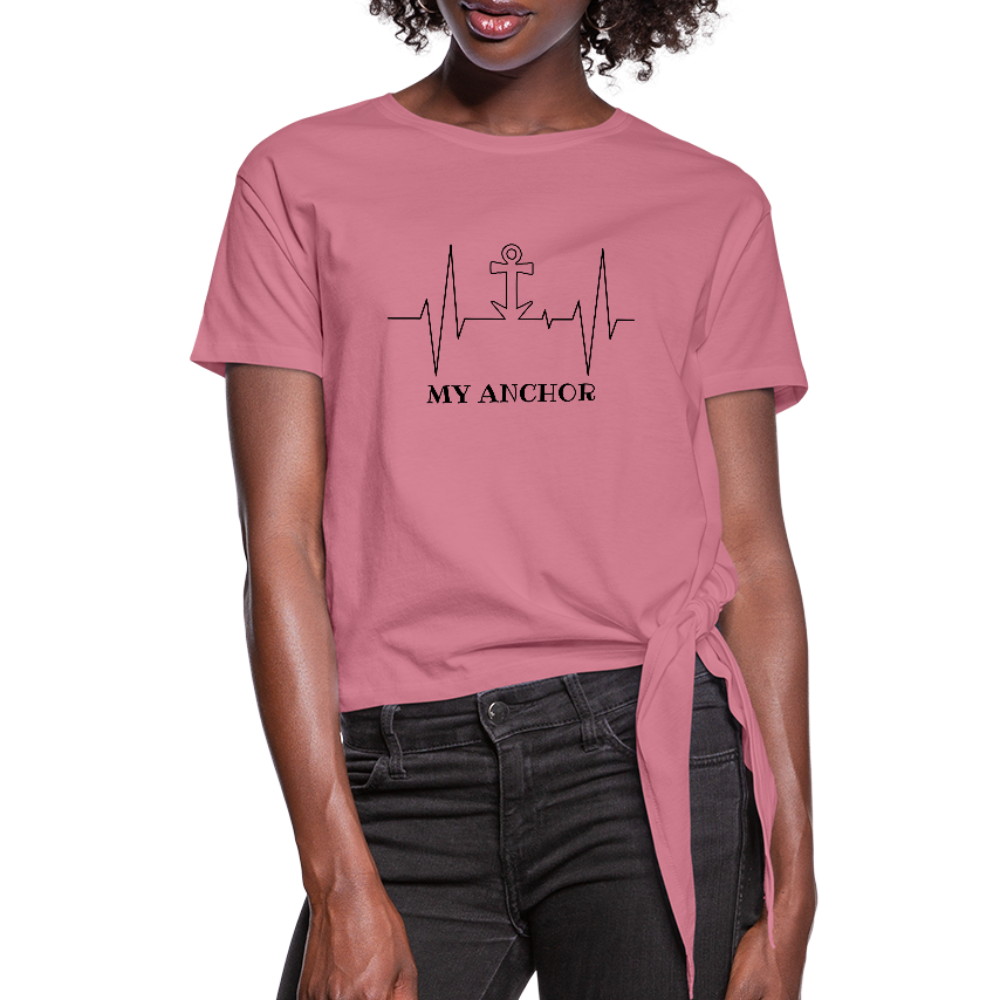 My Anchor Knotted T-Shirt - mauve