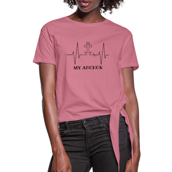 My Anchor Knotted T-Shirt - mauve