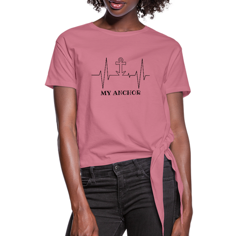 My Anchor Knotted T-Shirt - mauve