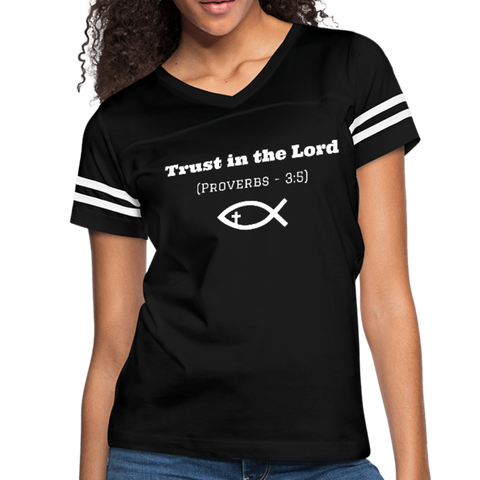 Trust In The Lord Vintage Sport T-Shirt - black/white