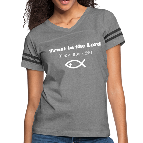 Trust In The Lord Vintage Sport T-Shirt - heather gray/charcoal