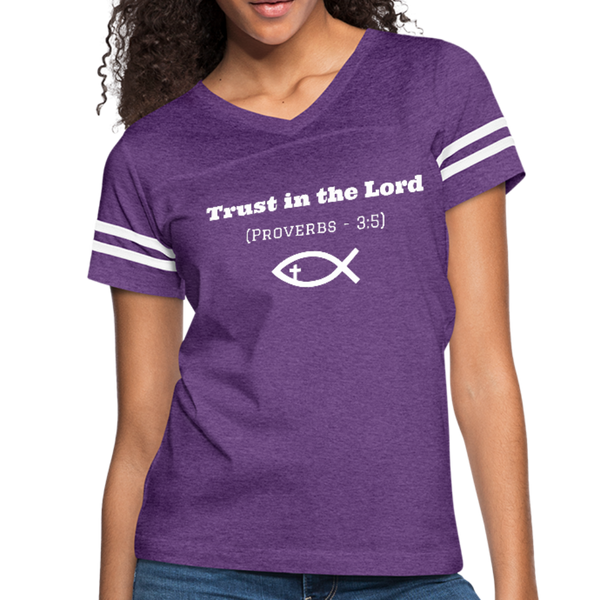 Trust In The Lord Vintage Sport T-Shirt - vintage purple/white