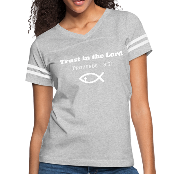 Trust In The Lord Vintage Sport T-Shirt - heather gray/white