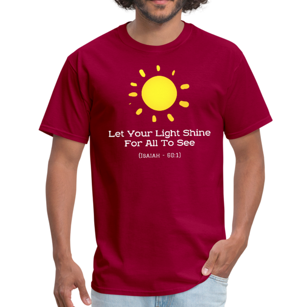 Let Your Light Shine Workwear T-Shirt - dark red