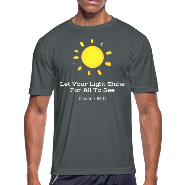 Let Your Light Shine Moisture Wicking T-Shirt - charcoal