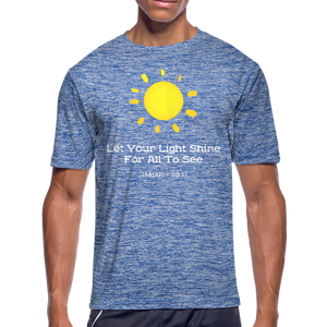 Let Your Light Shine Moisture Wicking T-Shirt - heather blue