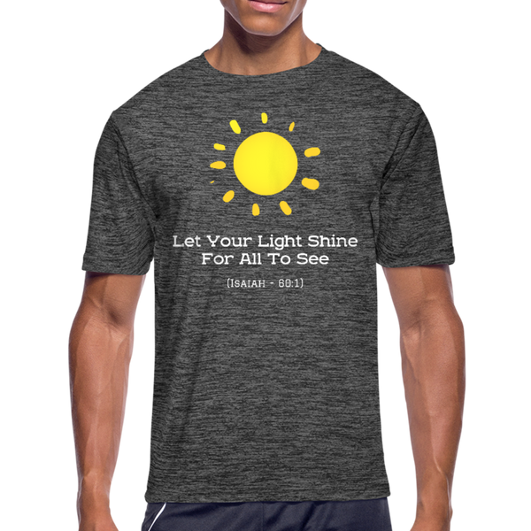 Let Your Light Shine Moisture Wicking T-Shirt - dark heather gray