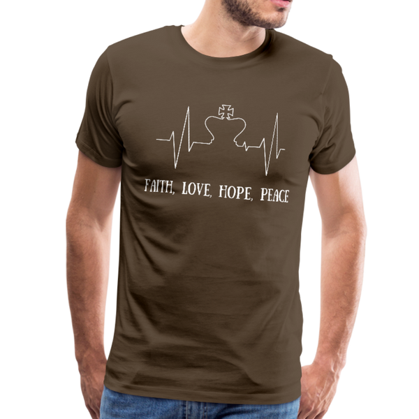 Faith, Love, Hope, Peace Premium T-Shirt - noble brown